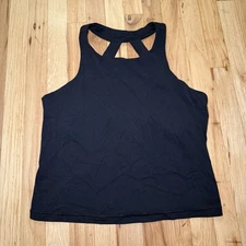 Athleta Transcend Built-In Bra Tank Top Black XL