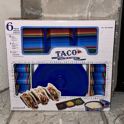 Prepara Melamine 6-Piece Taco Shell Holders Tortilla Warmer Dip Tray 1630850