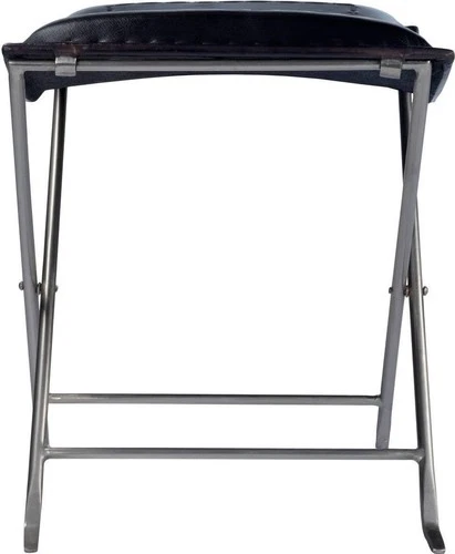 Black Leather Melton Stool-Butler Specialty - Picture 5 of 5