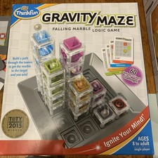 ThinkFun Gravity Maze Falling Marble Logic Game 60 Challenge Cards Ages 8