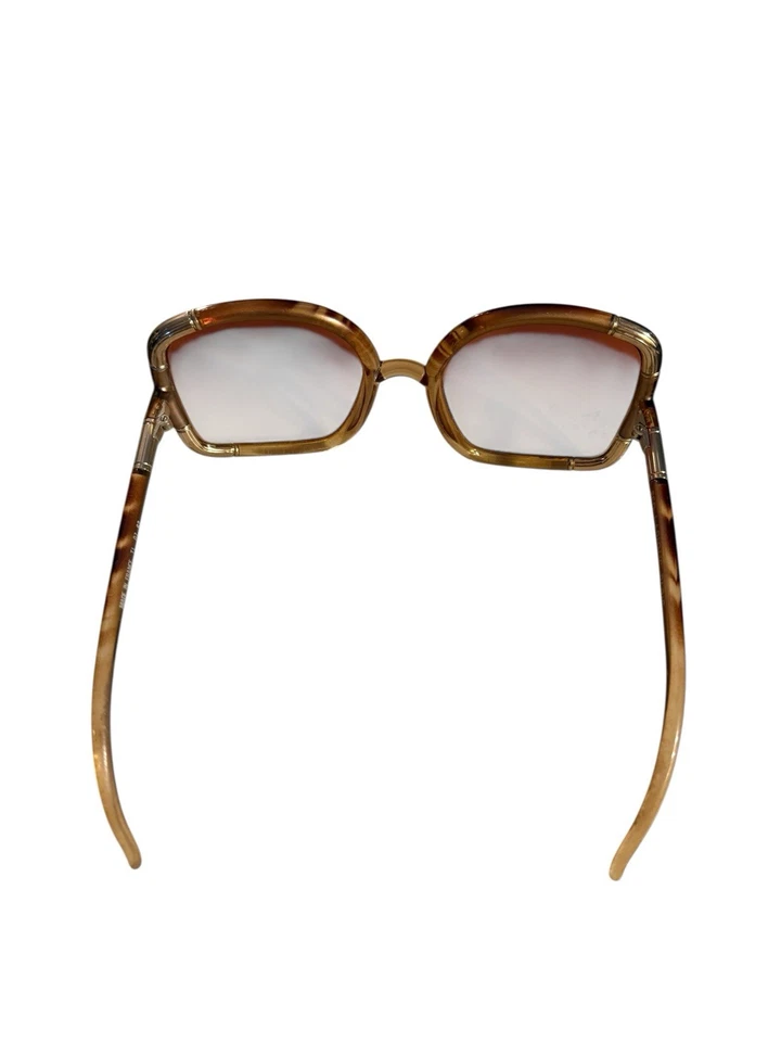 Vintage Ted Lapidus Oversized Sunglasses Tortoiseshell with Gold-Toned Trim - Image 4 of 4