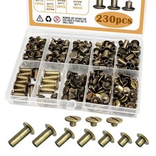 115 Sets Bronze Brass Chicago Screws for Leather Rivet Kit M5 Assorted Sizes