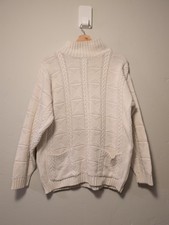 Vintage Eddie Bauer Cream Cable Knit Sweater Women's Small