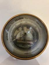 Aneroid Barometer, Brass, Antique
