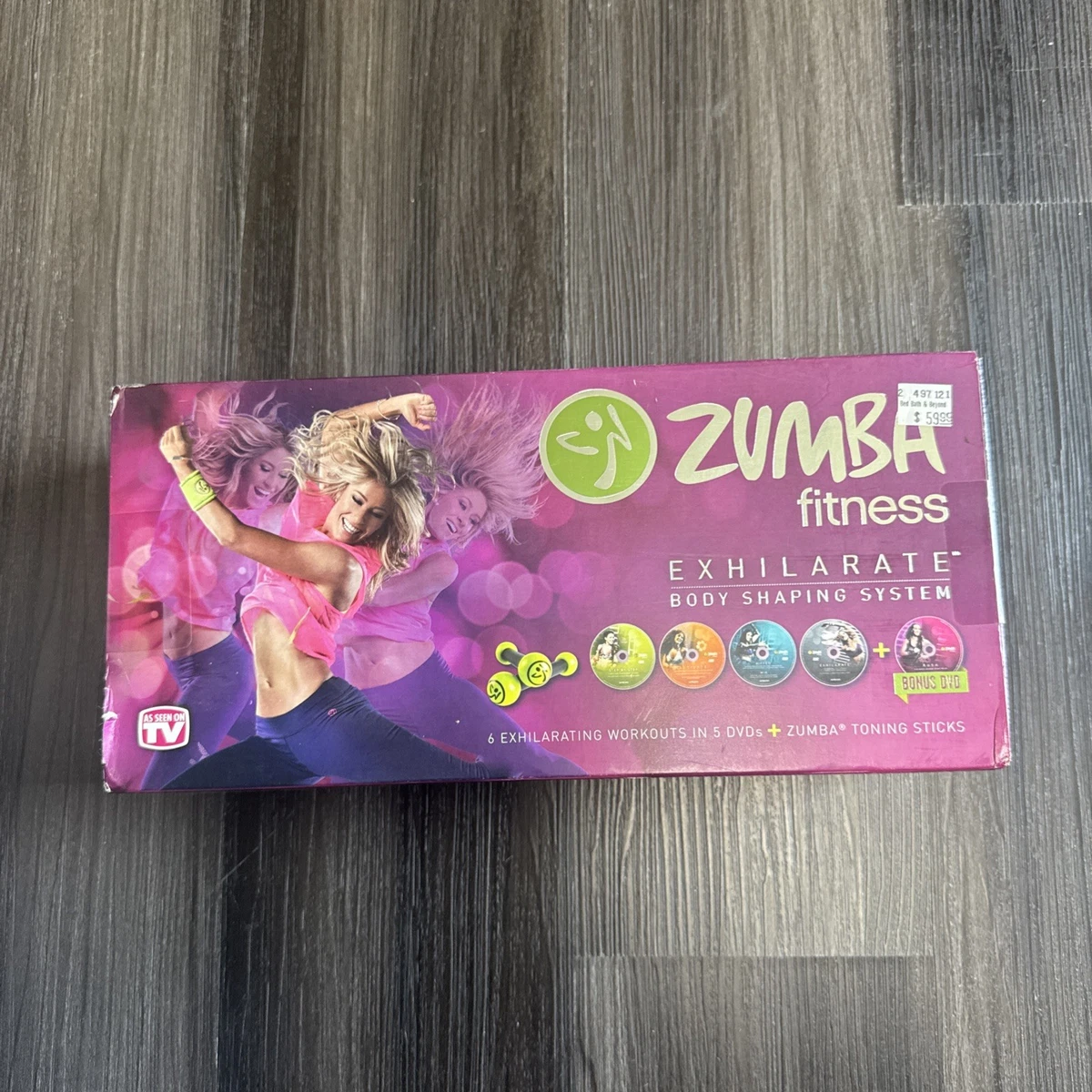 NEW Zumba Fitness Exhilarate Body Shaping System 5 DVDs set with 2