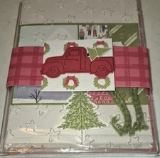 Stampin up Christmas greeting cards set of 5 with envelopes & decorative box