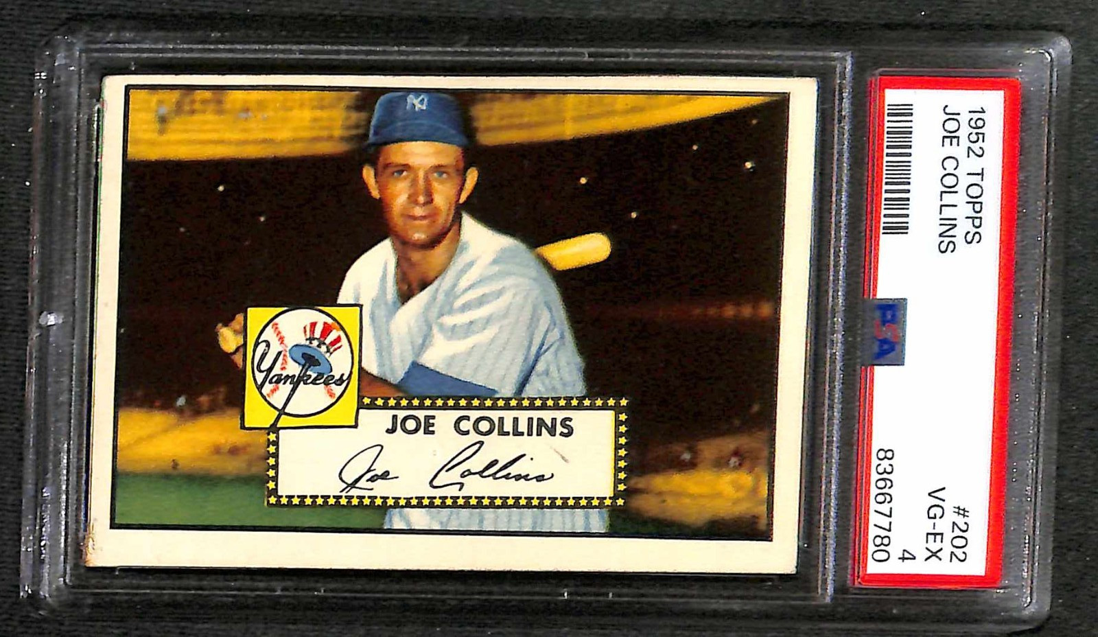 1952 Topps #202 Joe Collins YANKEES - PSA 4 VG/EX