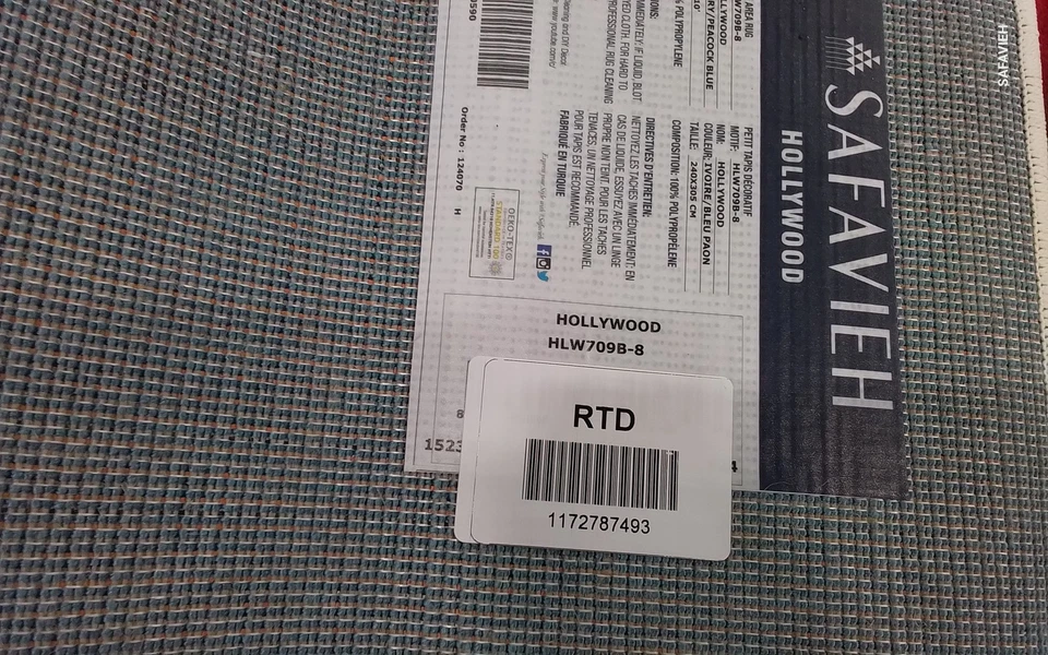 Tapete com manchas traseiras IVORY / PBLUE 8'-0" x 10'-0", preço reduzido 1172787493 HLW709B-8 - Imagem 4 de 4