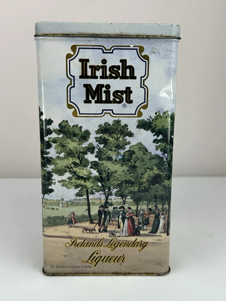 Irish Mist Ireland's Legendary Liqueur Decorative Tin Hinged Lid 8.5" Tall Empty - Image 2 of 4