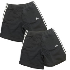 2 Pack Adidas Essentials 3-Stripes Fleece Shorts Black/White Size XL   NEW