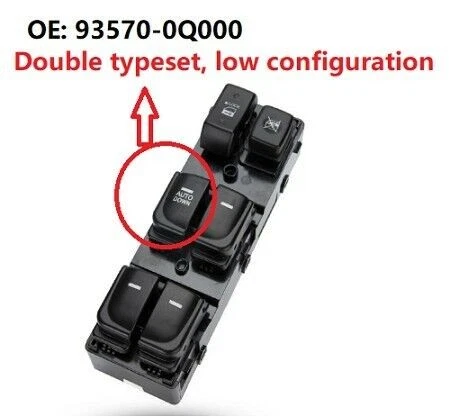 2008-15 for Hyundai Elantra 93570-0Q000 Car Window Glass Master Control Switch Foto 4 de 4