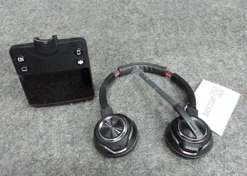 POLY Savi 8420 Office Wireless DECT Stereo Headset With Microphone Black