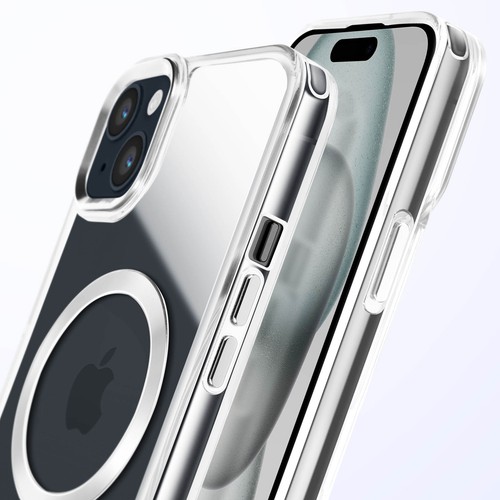 Avizar, Cover per iPhone 15 Elegante e raffinato, Argento - Foto 4 di 6