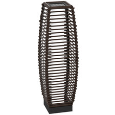 Image of Rattan Solar Floor Lamp LED Outdoor Garden Light Auto On Off Patio Brown