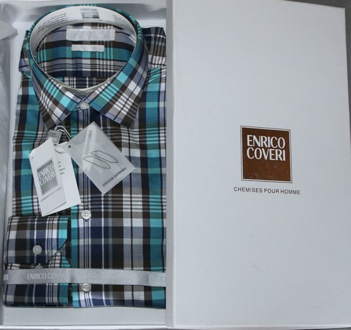 CAMICIA UOMO FANTASIA ENRICO COVERI TAGLIA XL 42 SLIM | eBay