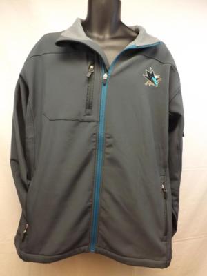 NEW San Jose Sharks MENS Adult Size XL-2XL Gray Hard Shell Full Zip Jacket