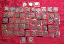 COMPLETE SET OF 1968-1981 1984-1999 P + D BU Kennedy Half Dollars IN MINT CELLO!