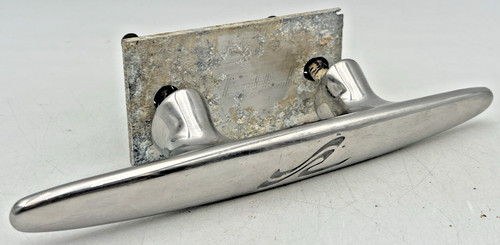 SEA RAY 10" BOAT CLEAT STAINLESS STEEL WITH LOGO ON TOP & PLATE