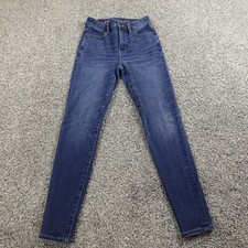 American Eagle Jeans Womens 00 Dark Blue Denim Pants Hi Rise Jegging Stretch AE