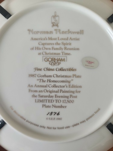 Norman Rockwell “The Homecoming” Plate and frame #1576 Limited edition  - Picture 3 of 4