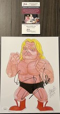 Greg Valentine Autographed Caricature (Rare Item)JSA Cert.
