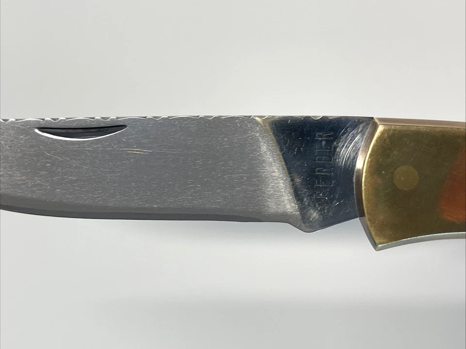 Gerber Sportsman II Folding Knife White Micarta Filework USA Custom - Image 3 of 4