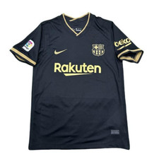 Camiseta deportiva Barcelona 2021 visitante edición fan negra y dorada #10 Lionel Messi fútbol Je