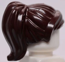 Lego Dark Brown Minifig Hair Female Ponytail and Swept Sideways Fringe