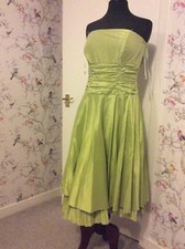Evening Party Cocktail Lime Green Strapless 50s Style Dress 12