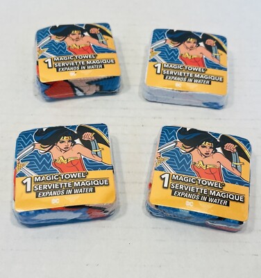 Wonder Woman Kids Magic Towels Lot Of 4 SEALED Wash Cloths