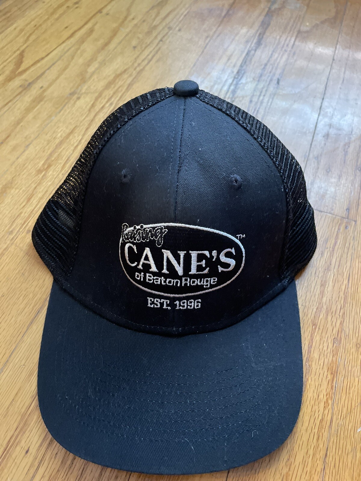 Raising Canes Employee Hat Snap Back Embroidered Black Hat Uniform
