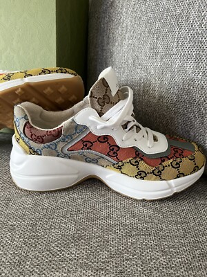 GUCCI Rhyton スニーカー Gucci Rhyton Leather Casual Clunky Sneakers 749626-FAB2Q