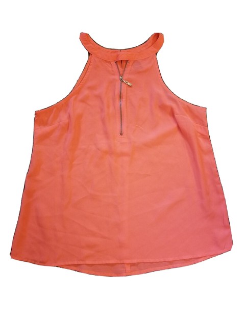 Rue21 Womens Neon Pink Sleeveless Blouse Size M Zip At Neck | eBay