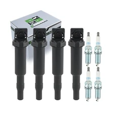 UF592 UF506 UF515 Set of 4 Ignition Coil & Iridium Spark Plug Fit for BMW 228...