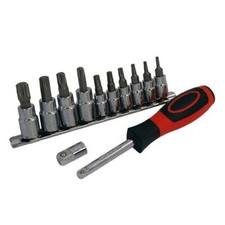 TORX BIT SCREWDRIVER SOCKET SET T10 to T55 by Neilsen Tools 1/4" & 3/8" Drive