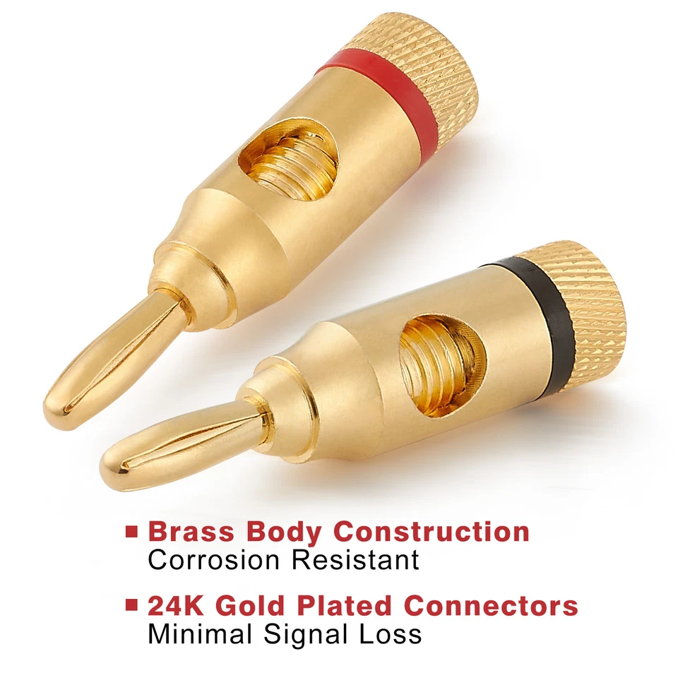 WGGE WG-3334 24k Gold Plated Banana Plugs (Open Screw Type) (6 Pairs) - Image 2 of 4