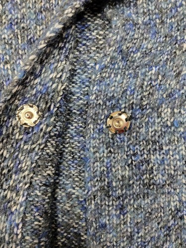 TWEEDS Woman's 2X Sweater Jacket 2-SNAP Front 3/4 Wide Sleeve Knit Blue Heather - Picture 6 of 6