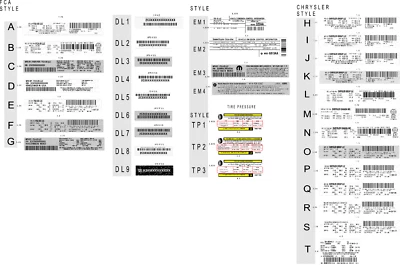 CUSTOM FCA CHRYSLER Decal Sticker ID Label Tire Loading Information VIN# USA 3M - Bild 1 von 4