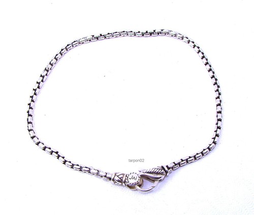 🌷 John Hardy JAI Box Chain 2.7mm Sterling Silver Bracelet Large NIB - 第 1/19 張圖片