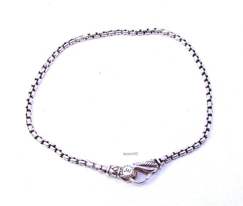 John Hardy JAI Round Box Chain 2.7mm Sterling Silver Bracelet -  Small  NIB  🌺 - Photo 1/8