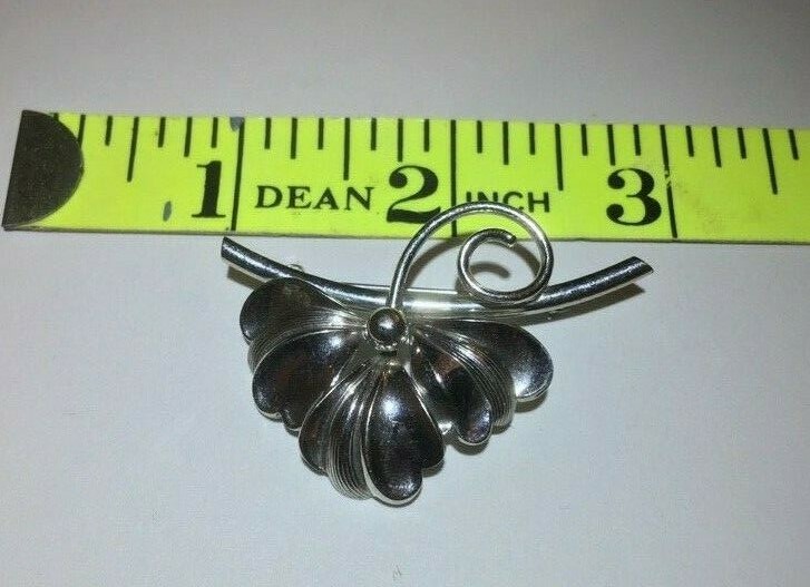 FORSTNER STERLING SILVER FLORAL BROOCH View 3