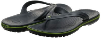 Crocs Unisex Crocband Flip Flops, Graphite/Volt Green Men 8  display picture 2