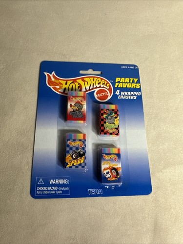 Vintage Hot Wheels Erasers Party Favors Tara Toys NIP NOS - Picture 1 of 2