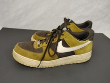 Nike Air Force 1 Golden Tan Velvet Brown White 488298-207 Mens Size 12