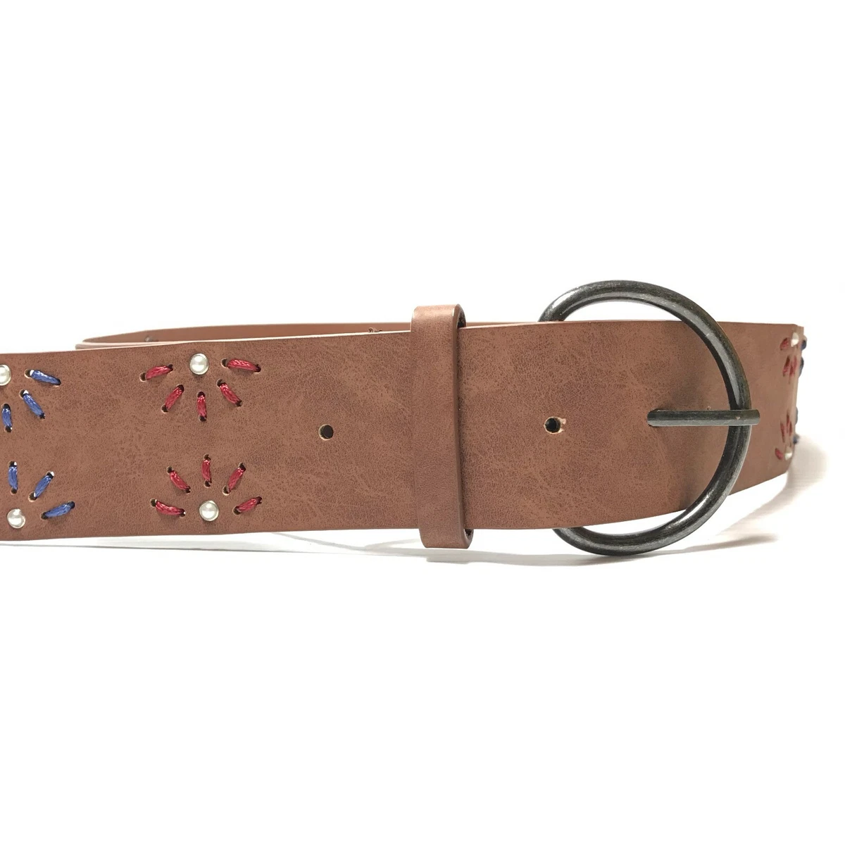 Faux Leather Beaded Brown Belts for Women for sale | eBay