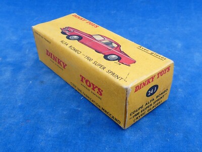 Dinky Toys 24j Alfa Romeo 1900 Super Sprint Boite Vide D'Origine-empty