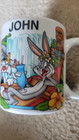 NEW Warner Bros. Studio store  Maui Surf Dive Bugs taz Coffee Mug with name John — photo 4