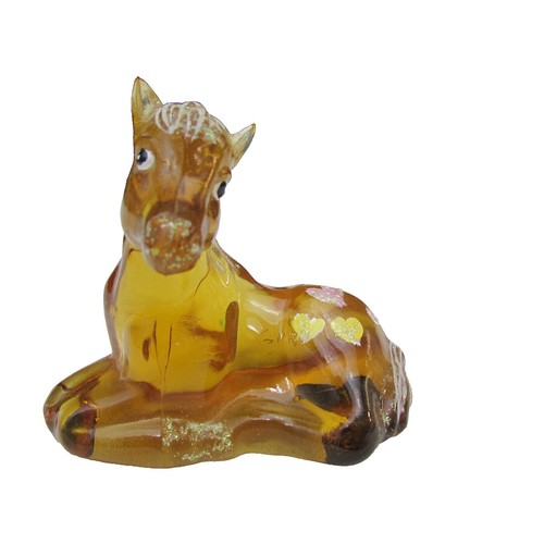 フェントン　幸運のゴールドエッグ スワロフスキー　限定ハンドペイントガラス Fenton Lucky Gold Egg Swarovski Hand-Painted Glass Signed Flower