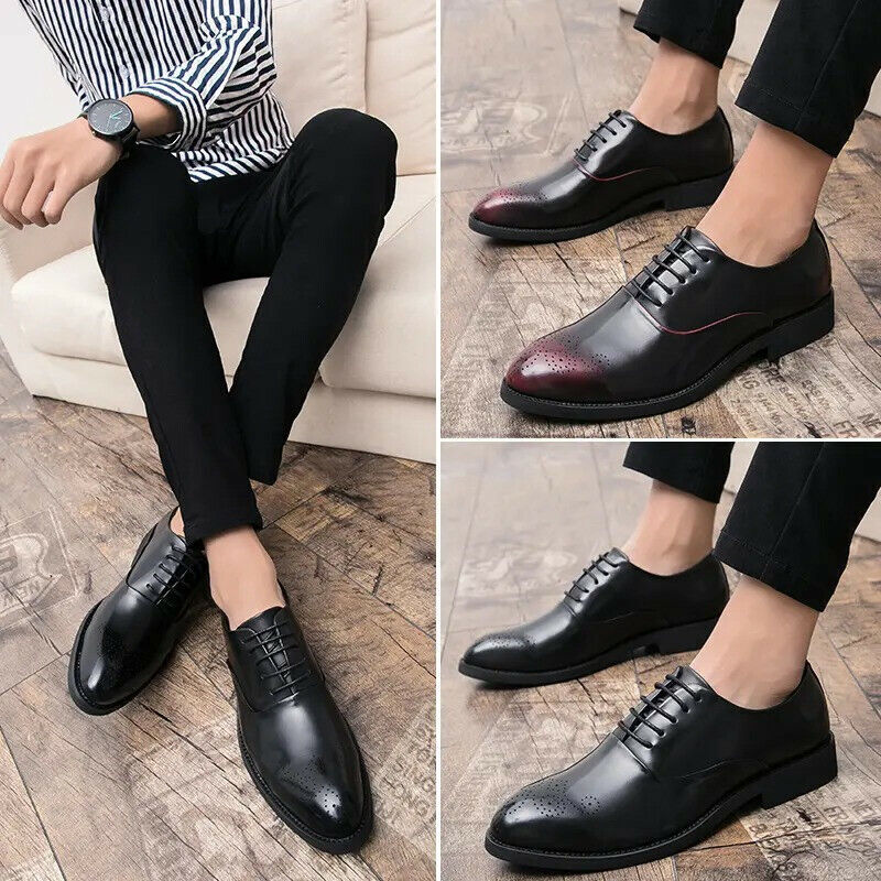 SAOLA Scarpe eleganti formali da uomo Wingtip Brogue festa di matrimonio da uomo ufficio casual derby