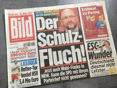 Bildzeitung from 15.05.2017 * gift for birth * Martin Schulz SPD fiasco